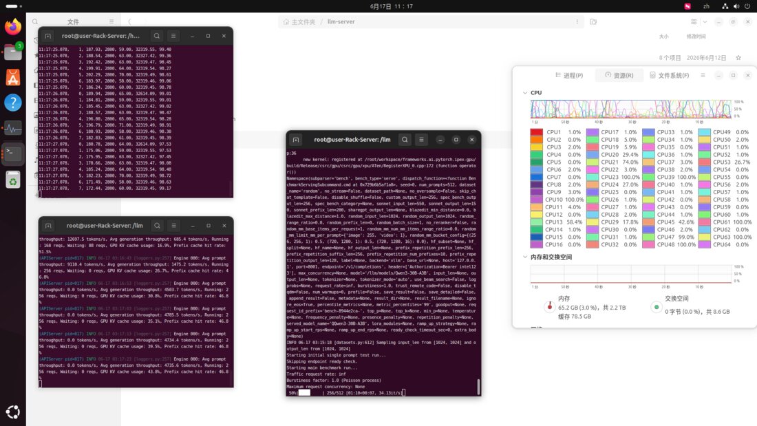 htop System Resource Monitor Showing GPU Load